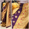 Wine color Banarasi Silk Weaving Work saree