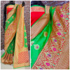 Green color Banarasi Silk Weaving Work saree
