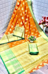 Banarasi Handloom Soft lichi Silk Zari Weaving Saree
