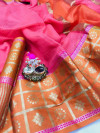 Pink color Kota Silk Weaving Work saree