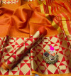 Orange color Kota Silk Weaving Work saree