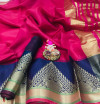 Pink color Kota Silk Weaving Work saree
