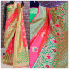 Pink color Banarasi Silk Weaving Work saree