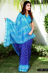 Bandhani Silk With Zari Waving Work Saree