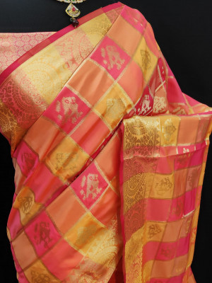 Pure Banarasi Lichi silk Woven work Saree