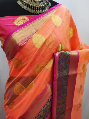 Soft Linen Silk weaving Work Saree