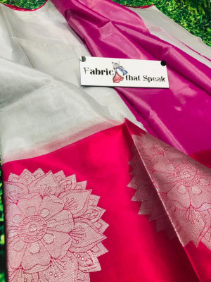 Tissue silk Zari weaving work Saree