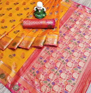 Beautiful soft pure banarasi cotton silk saree