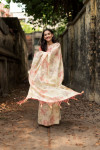 Organza silk saree with jacquard butti weaving blouse