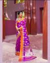 Purple color soft silk saree with weaving work
