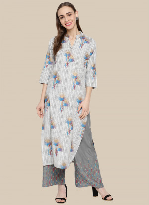 Multi color cotton blend kurti with foil print