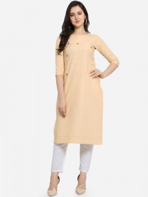 Beige color south cotton kurti with chain stitch