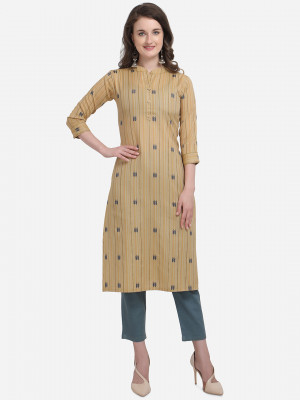Brown color south cotton kurti with printed work