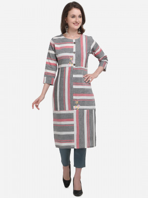 Multi color south cotton kurti with embroidery work