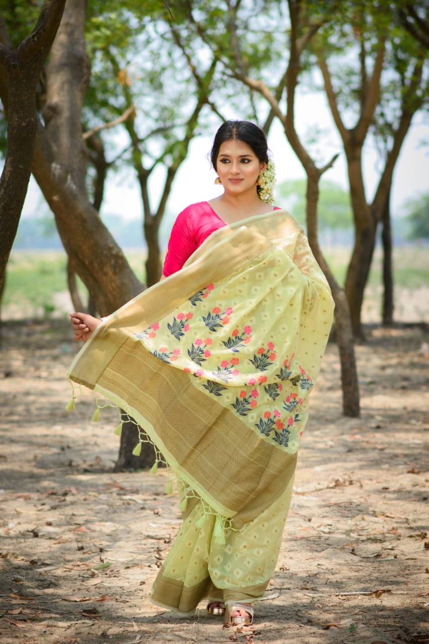 Heer Fashion - This is the lovely face of one of our clients Code - 11663  #kanchipuram #saree | Facebook