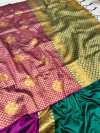 Magenta color rich banarsi silk saree with zari weaving work