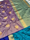 Purple color rich banarasi silk saree with zari weaving work