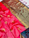 Rani pink color rich banarasi silk saree with zari weaving work