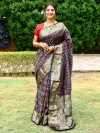Black color patola silk saree with zari weaving work