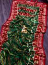 Green color soft dola silk saree with printed work