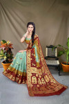 Multi color pure hand bandhej silk saree with zari weaving work