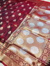 Coffee color kanchipuram silk saree with golden zari weaving work