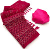 Dark pink color soft georgette saree with foil printed work