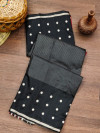 Black color soft cotton saree with woven design