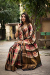 Beautiful soft cotton silk saree with zari weaving work