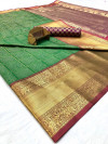 Green color kanchipuram Handloom Weaving Silk Saree