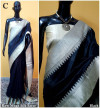 Black color banglori raw silk saree with pallu
