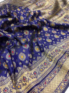 Soft banarasi silk saree with zari woven pallu and meenakari border