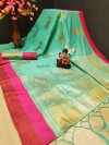 Cotton silk saree with zari work