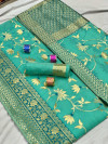 Cotton silk saree with zari woven work