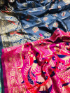 Soft paithani silk saree with weaving rich pallu