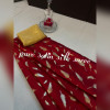 Red color satin silk saree with floral printed work