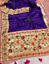 Violet color royal paithani silk saree with weaving work