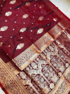 Coffee color soft kanchipuram silk saree with zari weaving work