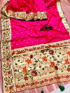 Pink color royal paithani silk saree with weaving work