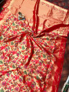 Multi color Paithani silk saree with weaving work