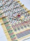 Multi color soft banarasi silk saree with weaving work
