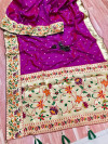 Magenta color royal paithani silk saree with weaving work