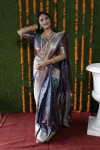 Rama green color kanchipuram silk saree with zari work