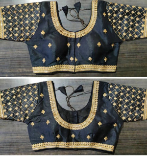 Heavy phantom silk readymade blouse with sequence and codding work
