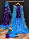 Multi color pure hand bandhej bandhani saree with weaving work