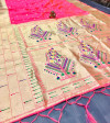 Gajari color paithani silk saree with golden zari weaving work