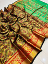 Beige color banarasi silk saree with golden zari weaving work
