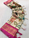 Multi color soft cotton saree with digital printed work