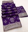 Violet color soft dola silk saree with zari weaving work