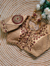 Fancy copper jari heavy embroidery work beige color blouse